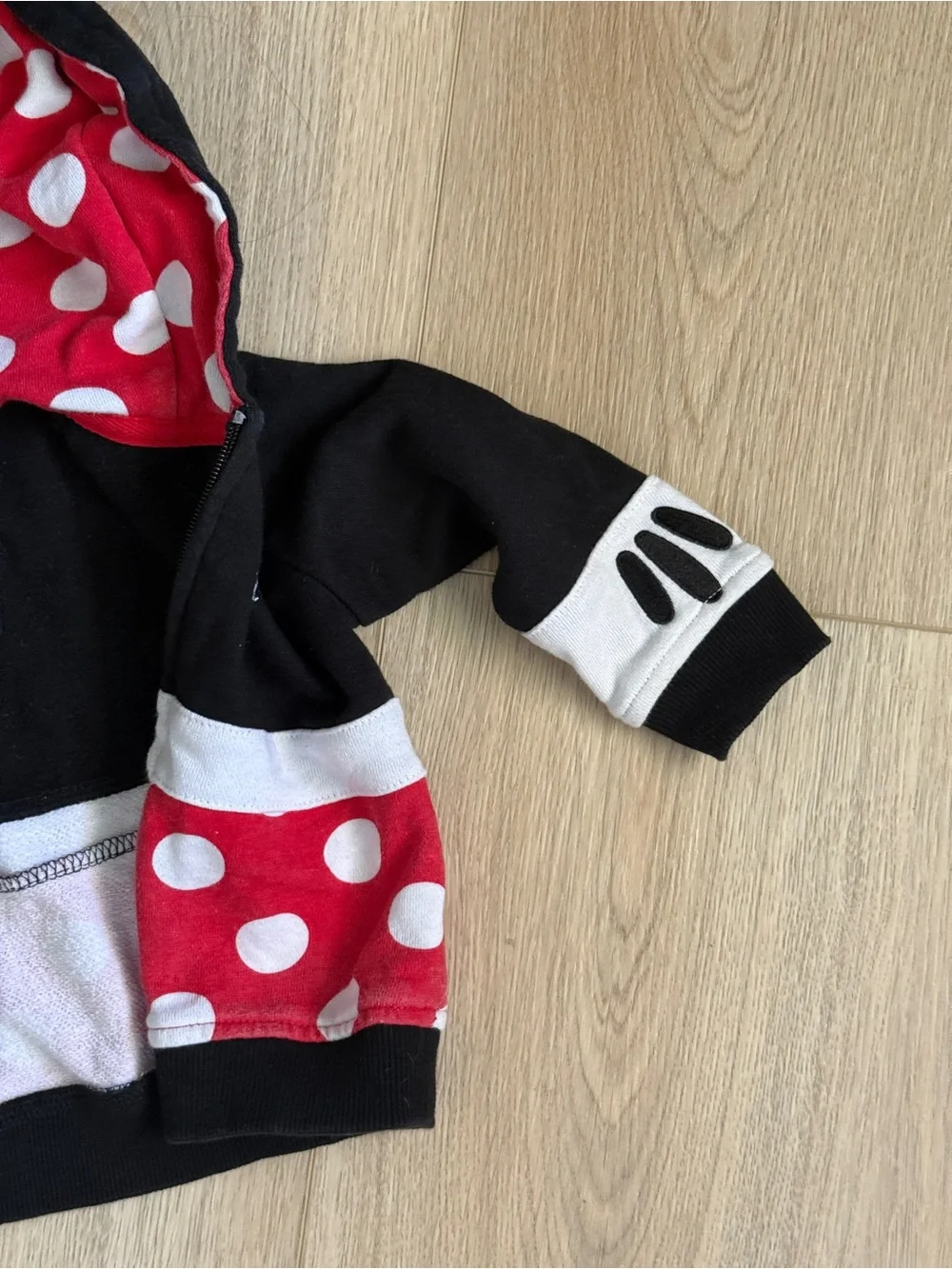 Disney Minnie Mouse Black and Red Polka Dot Hooded Jacket